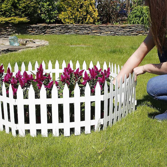 Prosperplast Garden Classic Plastic Fence Railings in White Color 52x60cm 6τμχ