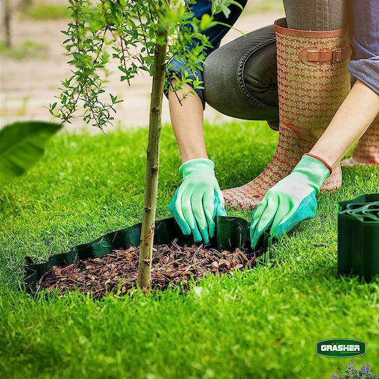 Grasher Plastic Garden Border in Green Color 20cm x 9.0m