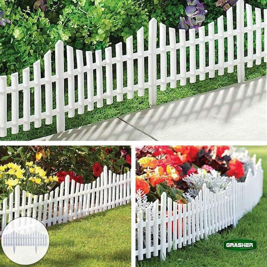 Grasher Plastic Garden Hedge in White Color 4 Pieces