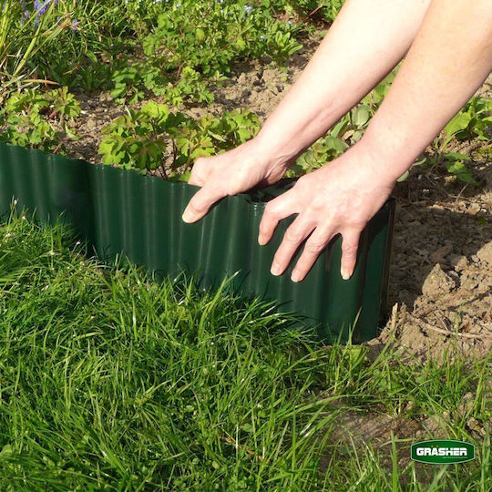 Grasher Plastic Garden Border in Green Color 15cm x 9.0m