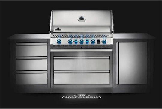 Napoleon Oasis Grill Table Built-in Base with Drawers for Built-in Grill Prestige Pro 665