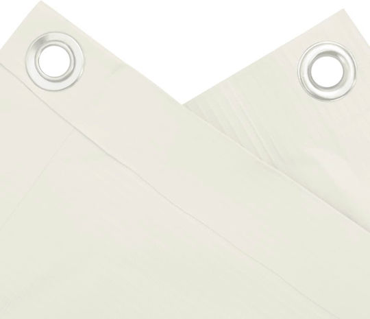 vidaXL Sonnensegel Weiß auf Rolle Mit Hoop & mit PVC-Beschichtung 0.75x5m