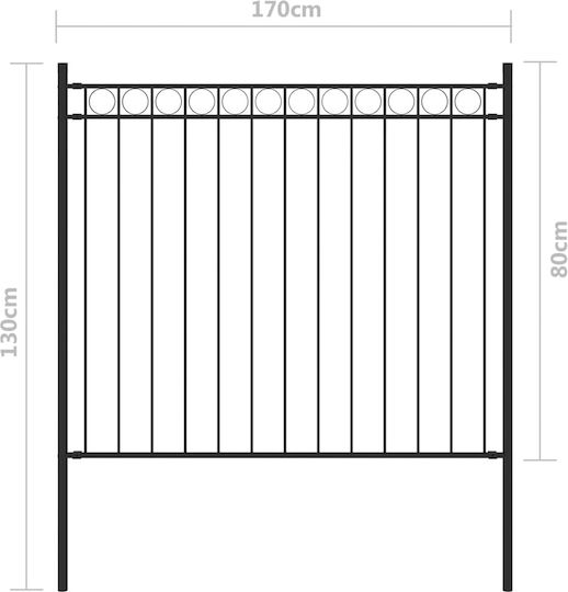 vidaXL Metallzäune in Schwarz Farbe 80cm x 1.7m