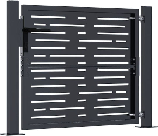 vidaXL Metal Fence Gate in Gray Color 80cm x 1.05m