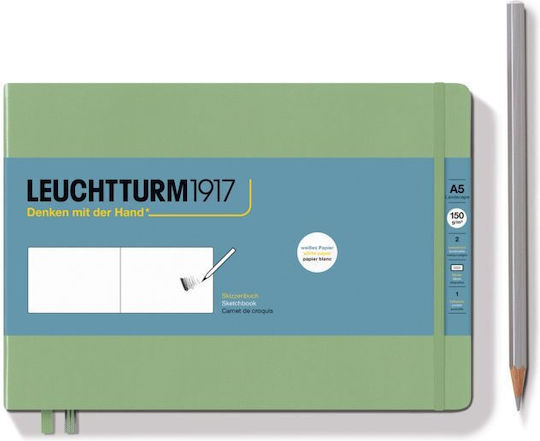 Leuchtturm1917 Edition Sketchbooks A5 Med Landscape Plain Sage 112p 370357 4004117648465