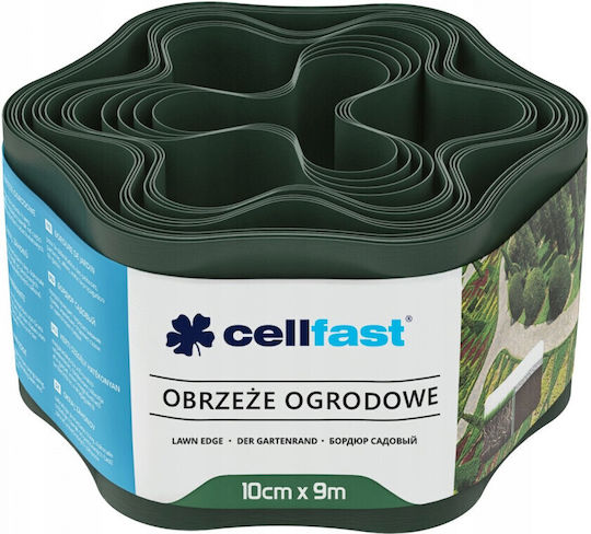 Cellfast Kunststoffgartenbordüre in Grün Farbe 10cm x 9.0m