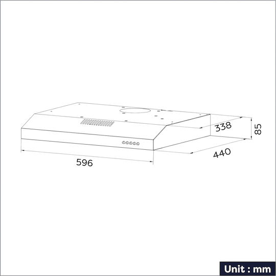 Ciarra Ελεύθερος Απορροφητήρας 60cm Γκρι
