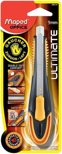 Maped Κοπίδι Φαλτσέτα Ultimate Soft Grip με Πλαστικό Σώμα και Πλάτος Λάμας 9mm Πορτοκαλί
