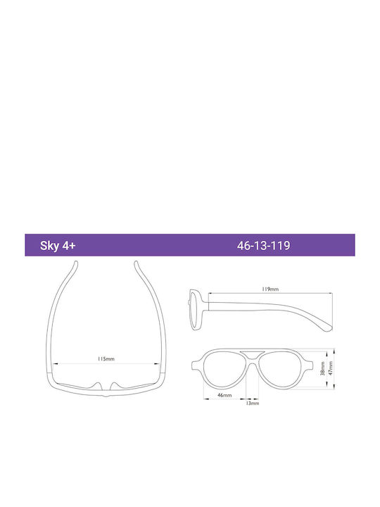 Real Shades Sky Kid Unbreakable Kids Sunglasses White for 4-6 Years