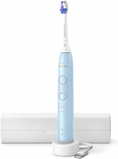 Philips Electric Toothbrush with Pressure Sensor and Travel Case HX7406/02 Light Blue