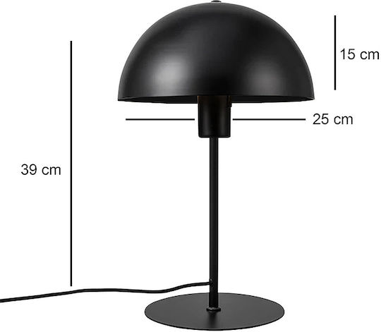 Megapap Favori Metal Table Lamp for Socket E27 with Black Shade and Base