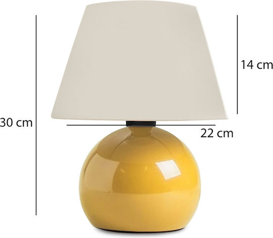 Megapap Alaska Metal Table Lamp for Socket E27 with Yellow Shade and Base