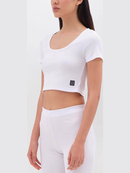 Damen Crop T-Shirt White