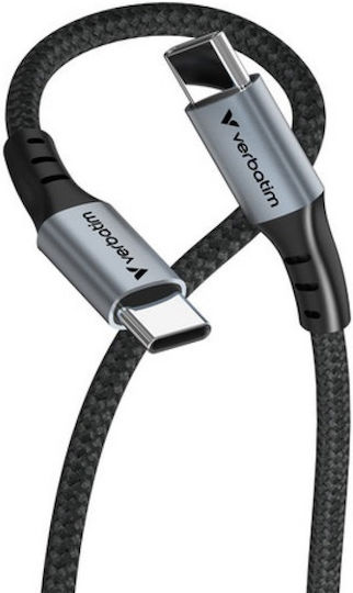 Verbatim Braided USB 2.0 Cable USB-C male - USB-C 100W PD Μαύρο 1.2m 31846