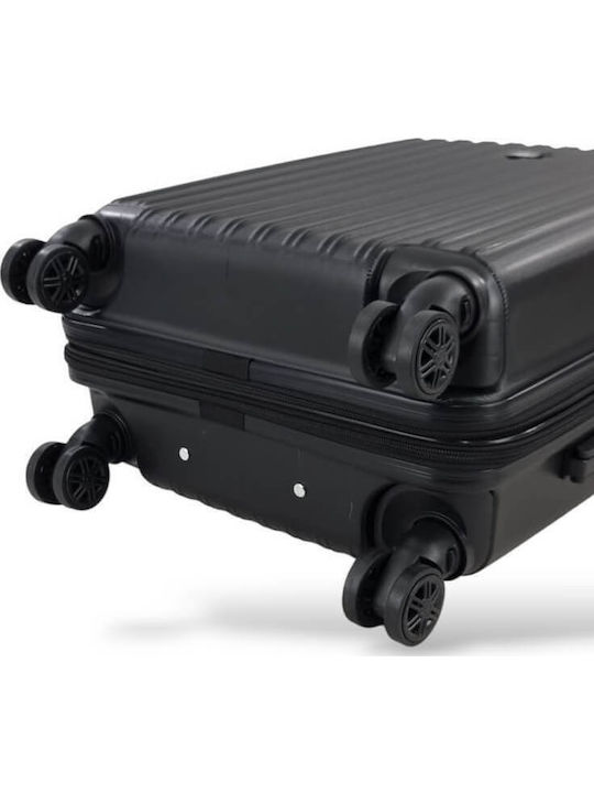 Playful Bags Cabin Travel Suitcase Hard Black with 4 Wheels Height 55cm