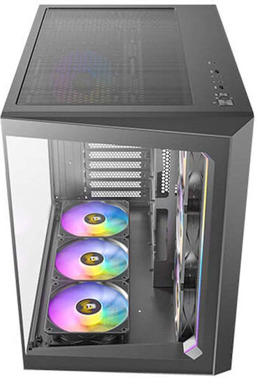 Antec C5 Gaming Midi Tower Computer Case with Side Window and RGB Lighting Black