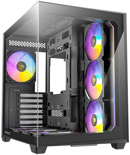 Antec C5 Gaming Midi Tower Computer Case with Side Window and RGB Lighting Black