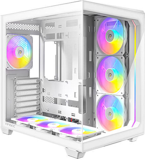 Antec C5 Gaming Midi Tower Κουτί Υπολογιστή με Πλαϊνό Παράθυρο και RGB Φωτισμό Λευκό