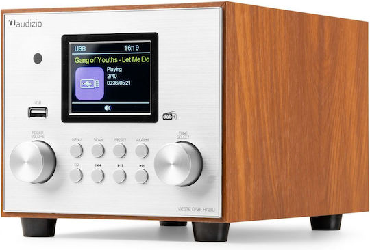 Audizio Vieste Επιτραπέζιο Ραδιόφωνο Ρεύματος DAB+ με Bluetooth και USB Silver
