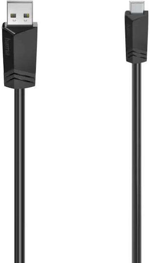 HAMA USB 2.0 Кабел USB-A мъжки - мини USB-A мъжки Черен 1.5м 00200606
