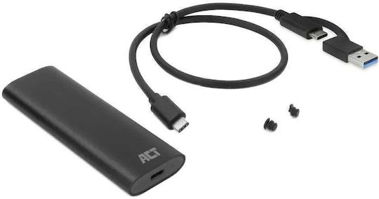 Act Твърд диск кутия M.2 PCI Express NVMe с връзка Type-C в Черен цвят