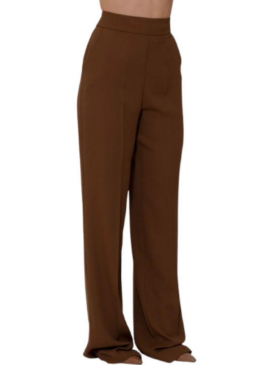 Pant Women's Fabric Trousers Marrone