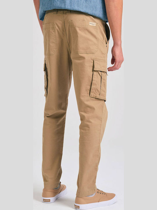 Trousers Cargo Elastic in Tapered Line Beige
