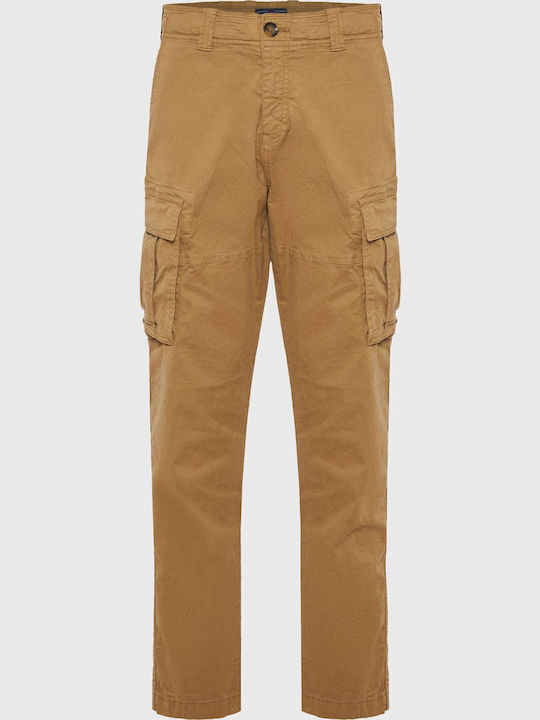 Trousers Cargo Elastic in Tapered Line Beige
