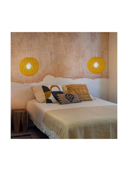 La Case de Cousin Paul Kids Single Ceiling Light E27 Globe Yellow 250W 38cm