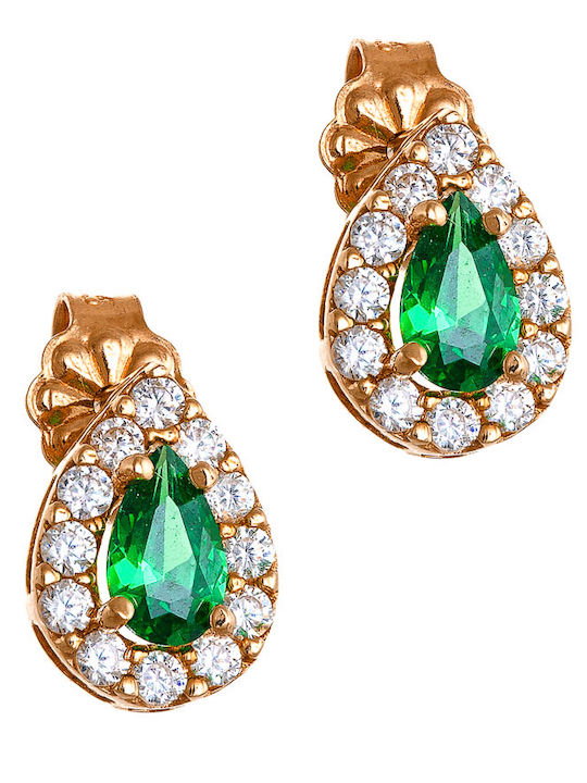 Ioannis Kosmima Set with Necklace & Earrings from Rose Gold with Stones