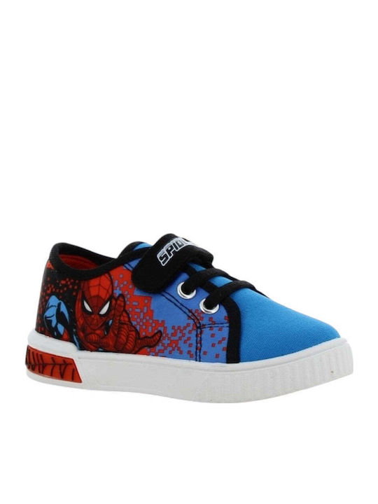 Παιδικά Sneakers Ανατομικά με Σκρατς & Φωτάκια Μπλε