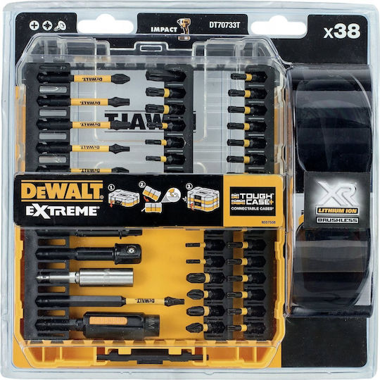 DEWALT Σετ 38 Μύτες Κατσαβιδιού Σταυρός / Αστέρι / Τετράγωνο