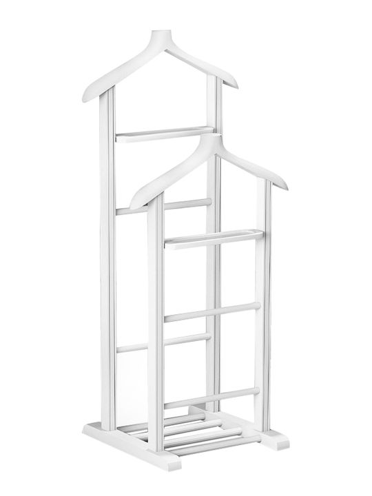 Megapap BETA II Floor Garment Rack made of Wood White 48x35x120cm