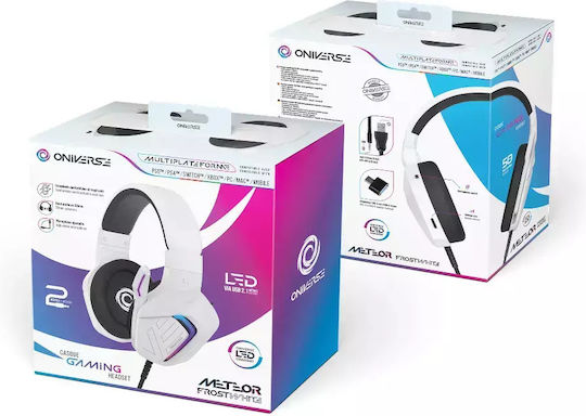 Oniverse Meteor Căști Gaming Over Ear Cu Conectivitate 3,5 Mm USB Alb Pentru Nintendo Switch PC PS4 PS5 XBOX