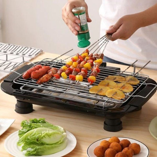 Tabletop Electric Grill Grill 1500W Inox with Adjustable Thermostat 45cmx27cmcm