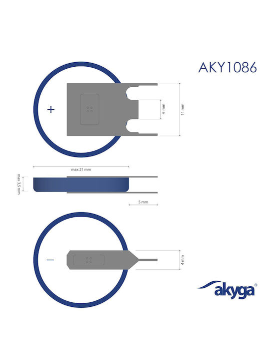 Akyga Μπαταρία Λιθίου Ρολογιών CR2032 1τμχ