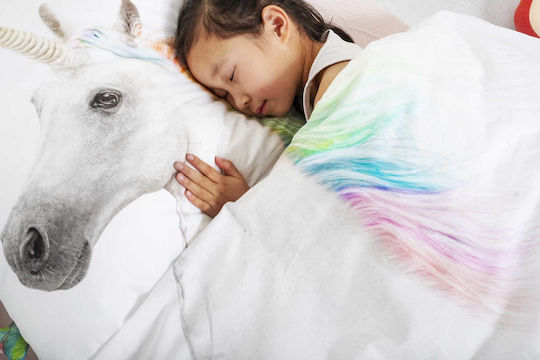 Snurk Set Kids Duvet Cover Single with Pillowcase White 140x200cm
