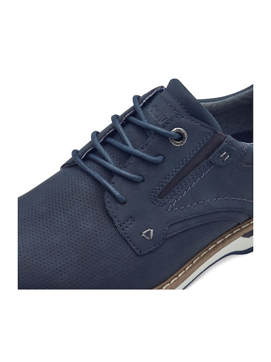 Men's Synthetic Leather Casual Shoes Blue