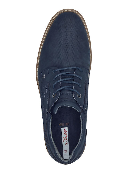 Men's Synthetic Leather Casual Shoes Blue