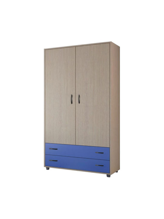 Δίφυλλη Ντουλάπα με 2 Συρτάρια Ροζ 90x50x180cm