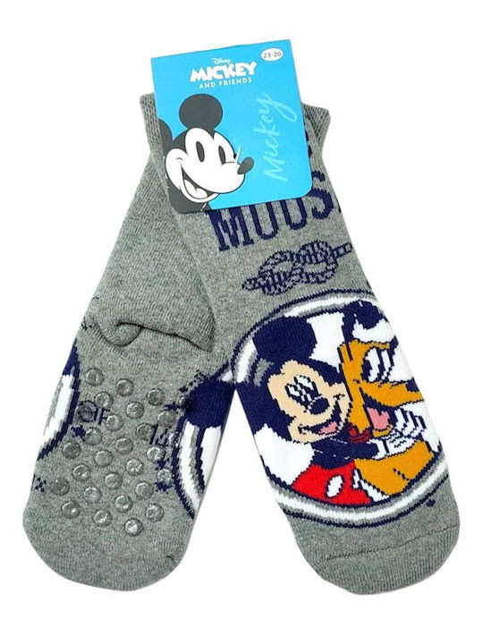 Disney Παιδικές Κάλτσες Αντιολισθητικές Mickey Γκρι