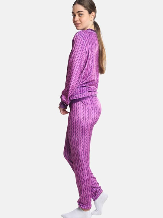 Dreams by Joyce Winter Damen Pyjama-Set Purple