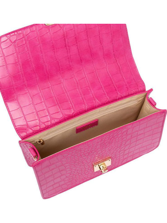 Enriketa Damenhandtasche Crossbody / Schulter Croco Fuchsie