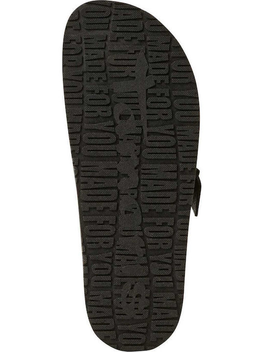 Leather Women's Flat Sandals in Black Color