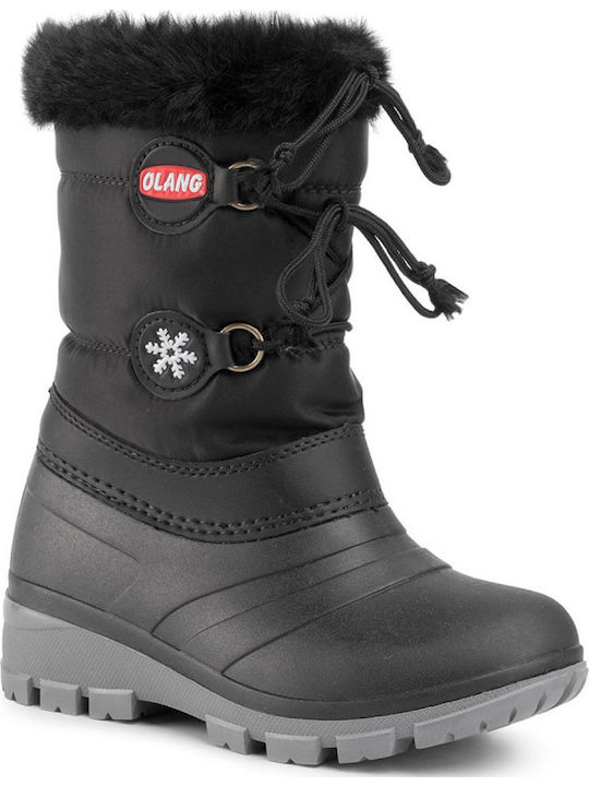 Patty Kids Snow Boots with Laces Black
