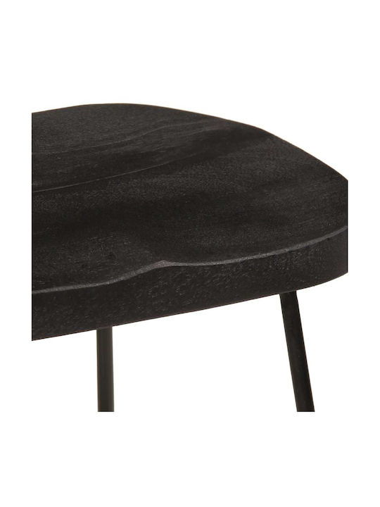 Stool Bar Wooden Black 2pcs 45x40x62cm