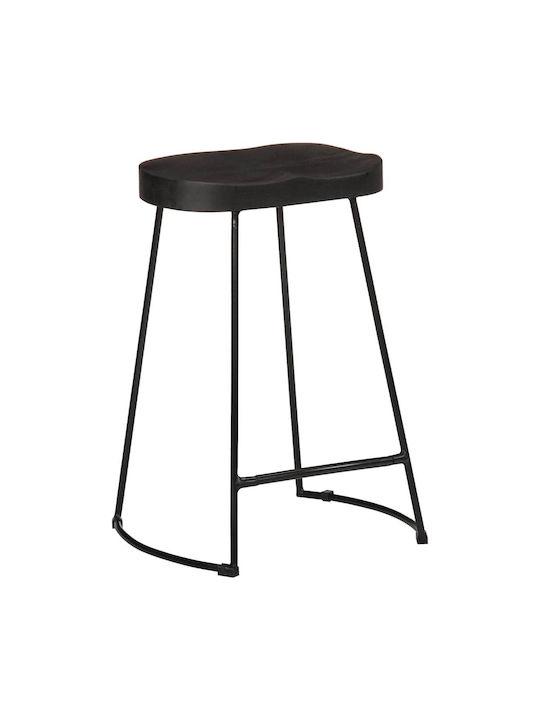 Stool Bar Wooden Black 2pcs 45x40x62cm