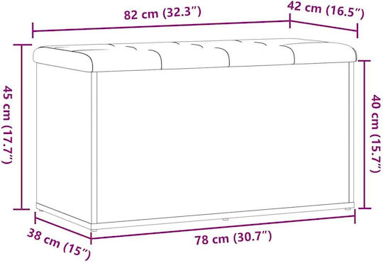 vidaXL Wooden Decorative Trunk Brown 82x42x45cm