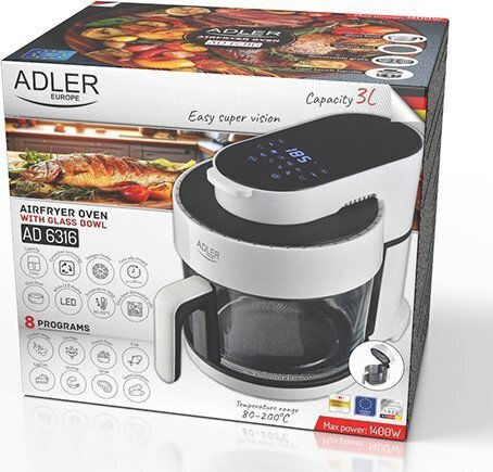 Adler Air Fryer 3lt Λευκό AD 6316
