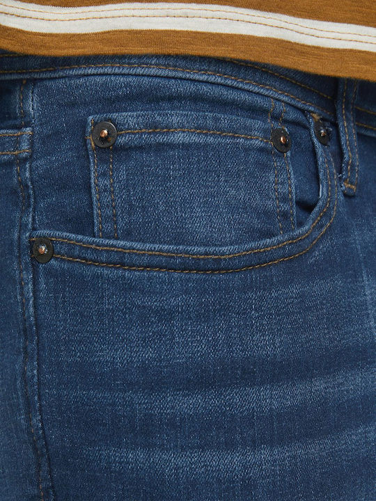 Glenn Men's Jeans Pants Elastic with Slim Straight Fit Blue Denim Noos